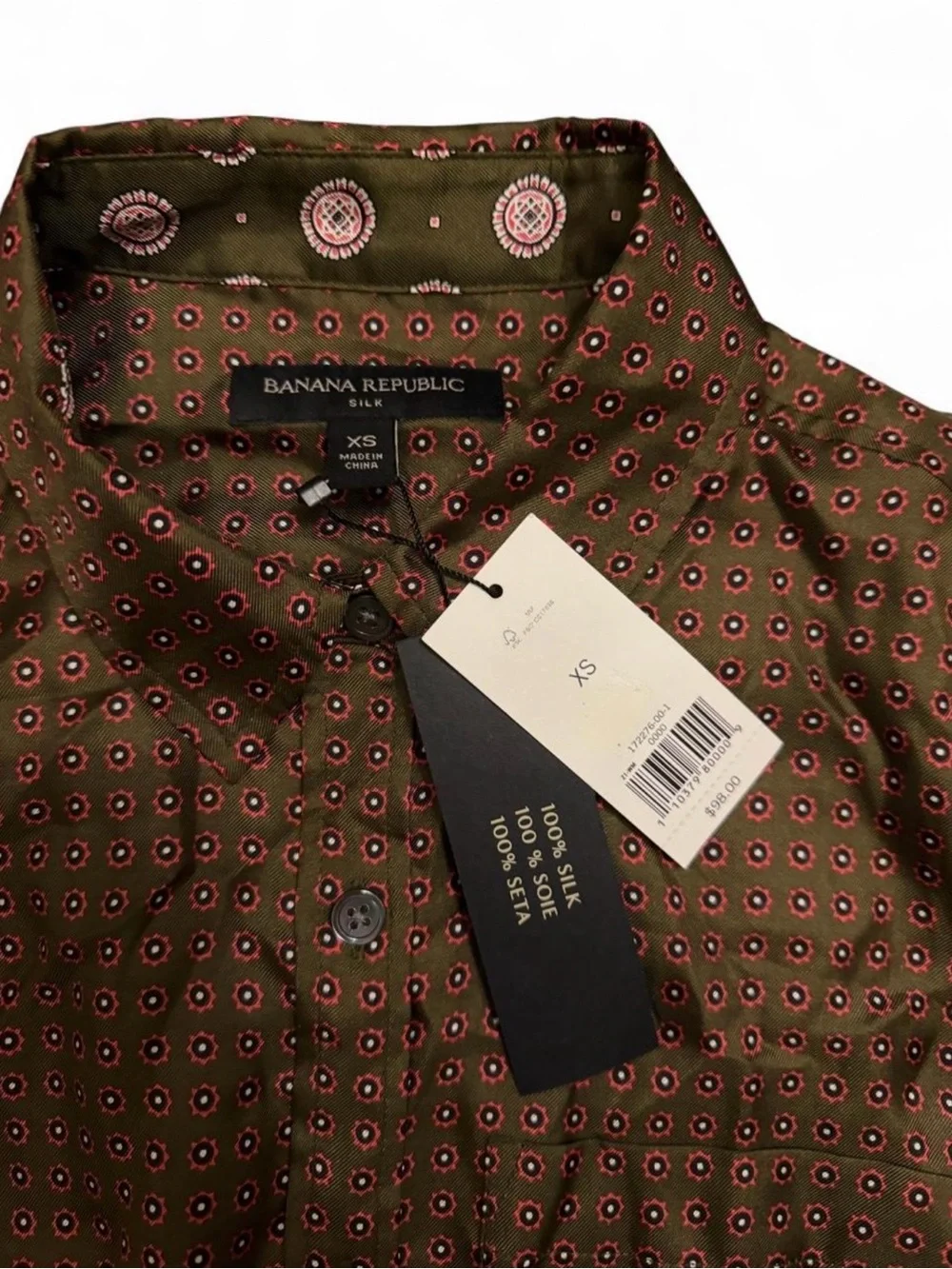 Banana Republic Brown Geometric Button-Down Shirt